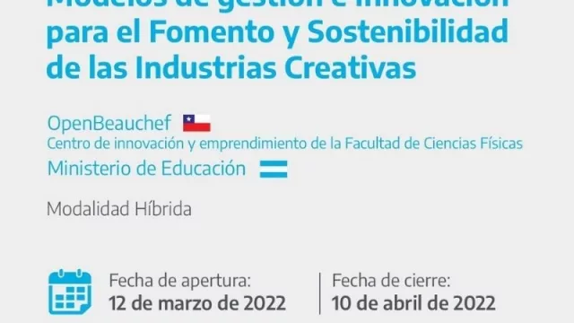 Convocatoria abierta para Beca Internacional para profesionales para Posgrado en Modelos de Gestión e Innovación para el Fomento y Sostenibilidad de las Industrias Creativas