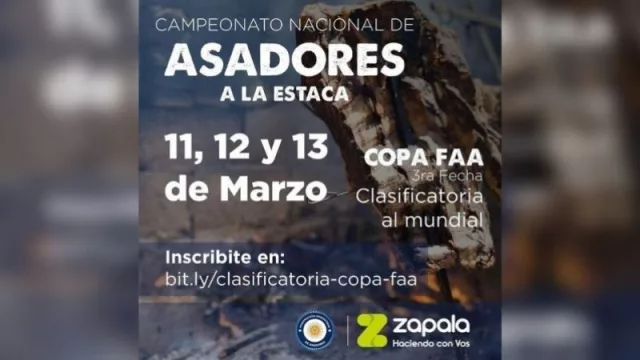 Zapala será sede del Campeonato Nacional de Asadores a la Estaca (11, 12 y 13 de marzo)