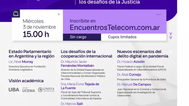 Telecom, en otro tema necesario: en el ciclo Encuentro 4.0, presenta “Delitos en entornos digitales, los desafíos de la Justicia” (¡y sorteo para Programa en la UBA!)