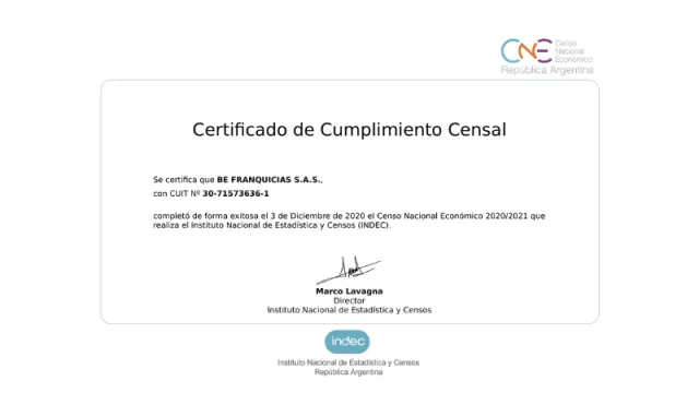 Así es el certificado del Censo Nacional Económico: ¿Ya lo hiciste? (no te cuelgues, hay castigo)