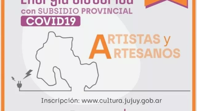 2º llamado para la Tarifa Eléctrica con Subsidio Provincial: turno de escuelas de arte, espacios culturales, artistas y artesanos