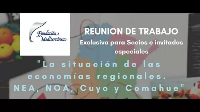 Región Comahue: en rojo turismo, en amarillo hidrocarburos y en verde fruticultura