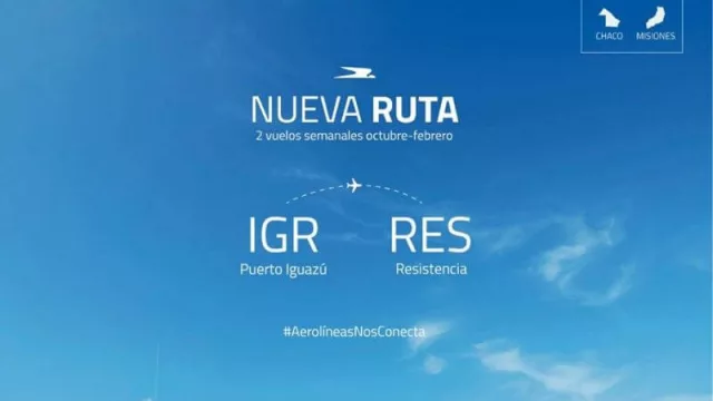 Resistencia - Puerto Iguazú, la nueva ruta que operará Aerolíneas Argentinas