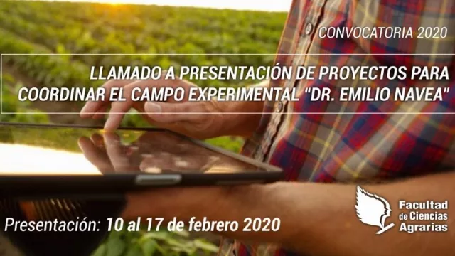 Oportunidad para coordinar el Campo Experimental Navea (equivaldrá a cargo de JTP dedicación semi)