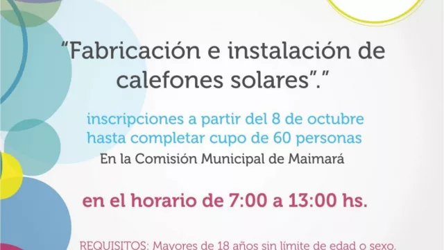 Cursos gratuitos en Maimará: fabricación e instalación de calefones solares (el único requisito es ser mayor de 18 años)