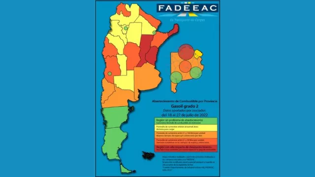 Abastecimiento de gasoil: uno a uno el estado de las provincias en Argentina (Jujuy, con algunas demoras y sobrecostos)
