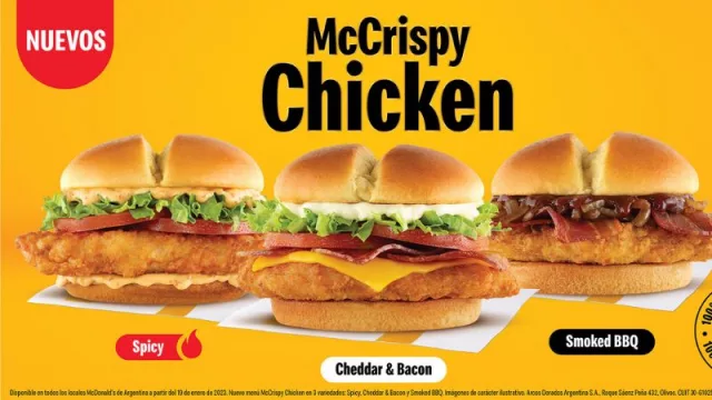 McDonald’s comienza el año con el lanzamiento de una nueva línea: McCrispy Chicken (“100% pechuga argentina”)