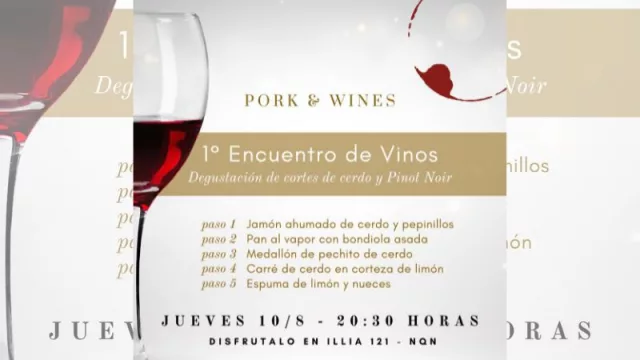 Llega el 1º Encuentro de Vinos: degustación de cortes de cerdo y Pinot Noir (será en Terrazas, Apart Hotel Illia 121)