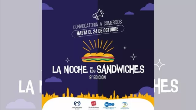 Convocan a comercios a participar de la 9° edición de ‘La Noche de los Sándwiches’