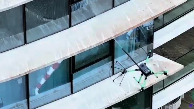 Los rascacielos ya no necesitan a personas para limpiar sus vidrios (FlyClean desembarca con sus drones en Italia y EEUU)