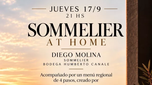 “Sommelier at Home” llega a Cipolletti con una cena de cuatro pasos y vinos patagónicos